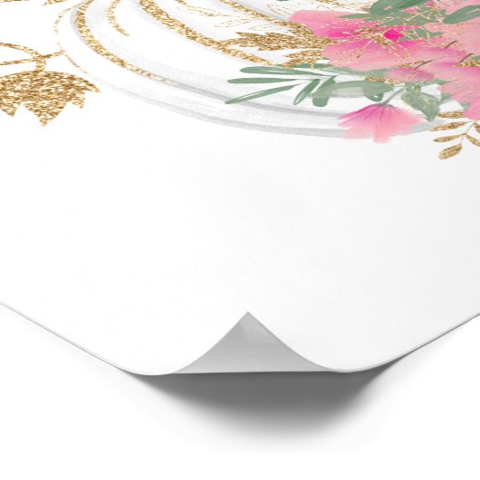 Poster Jeu de Citrouille Bébé Doré Rose Bleu Jeu (Coin)