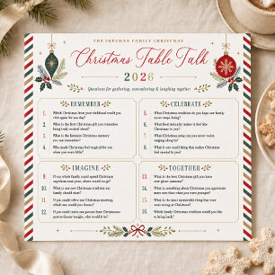 Poster Jeu de conversation de Noël pour la famille Table