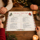 Poster Jeu de conversation de Noël pour la famille Table
