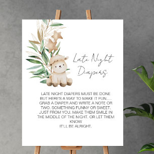 Poster Jeu de couche de fin de nuit doux petit agneau ver