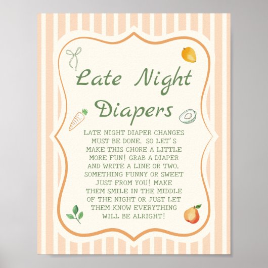 Poster Jeu de couche pour une Baby Shower au marché fermi (Devant)