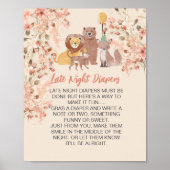 Poster Jeu de couche tard dans la nuit Boho Safari Pampas (Devant)