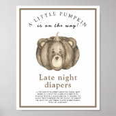 Poster Jeu de couches de nuit Ourson Citrouille Bébé (Devant)