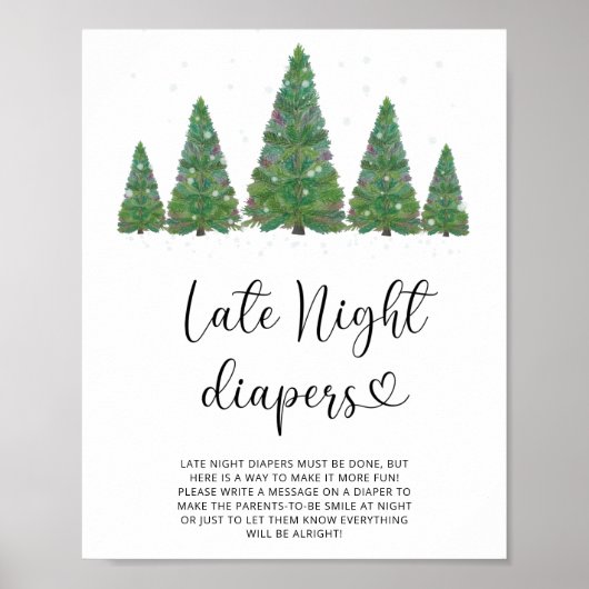 Poster Jeu de couches Evergreen tard la nuit (Devant)