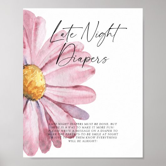 Poster Jeu de couches pour nuit tardive Daisy (Devant)