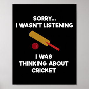 Poster Jeu de cricket - Écoute drôle - T
