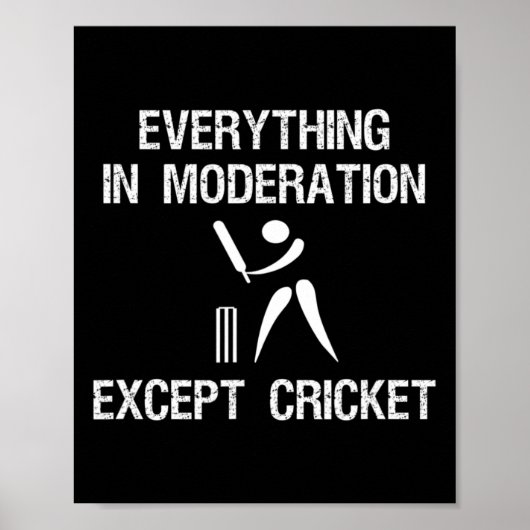 Poster Jeu de cricket - Modération drôle - Joueur  (Devant)