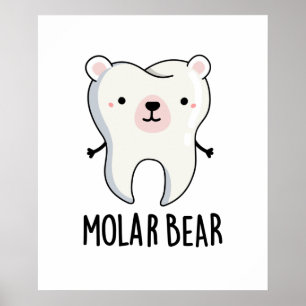 Poster Jeu de dent amusant de l'ours molaire