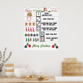 Poster Jeu de dés pour échange de cadeaux de Noël (Cuisine)