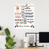 Poster Jeu de dés pour échange de cadeaux de Noël (Bureau à domicile)