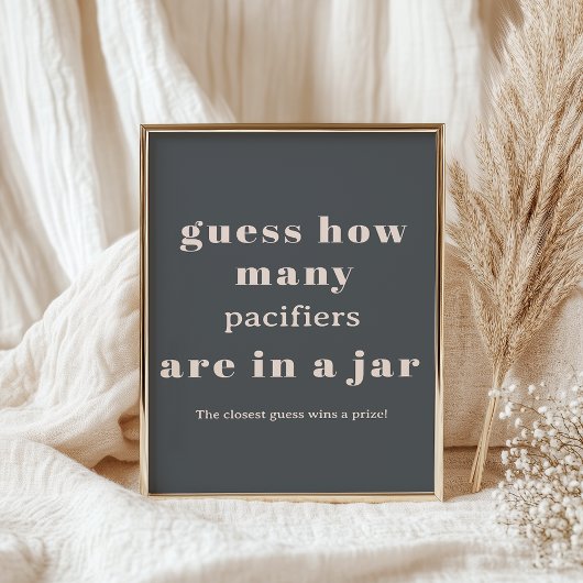 Poster Jeu de devinette de Baby Shower avec typographie b