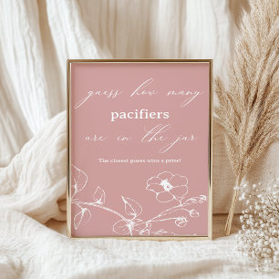 Poster Jeu de devinette de Baby Shower Floral Timeless Vi
