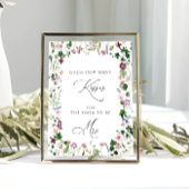 Poster Jeu de devinette de baisers pour Baby Shower Flora