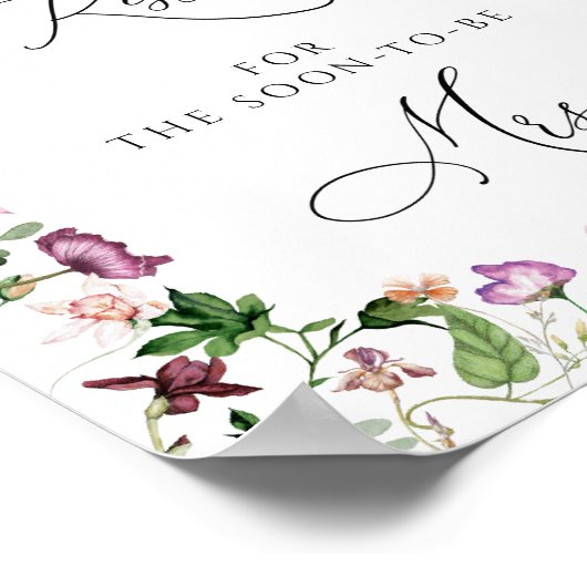 Poster Jeu de devinette de baisers pour Baby Shower Flora (Coin)