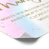 Poster Jeu de devinette de bébé arc-en-ciel pastel pour b (Coin)