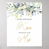 Poster Jeu de devinette de bisous au Eucalyptus verdure (Devant)