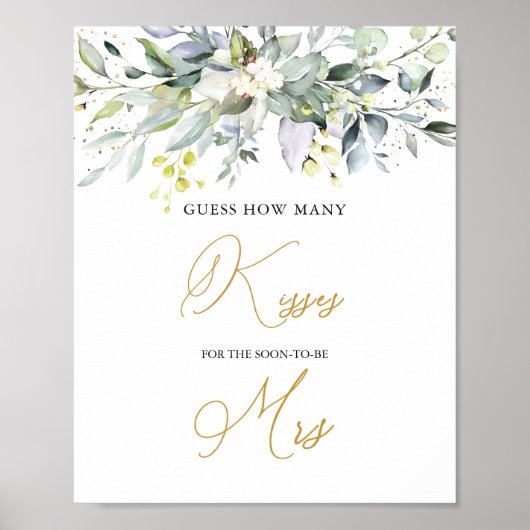 Poster Jeu de devinette de bisous au eucalyptus verdure P (Devant)