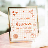 Poster Jeu de devinette de bisous Fall Gingham Cutie Pie