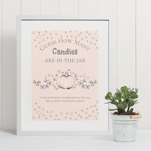 Poster Jeu de devinette de bonbons à la citrouille