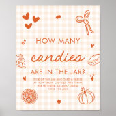 Poster Jeu de devinette de bonbons Fall Gingham Cutie Pie (Devant)