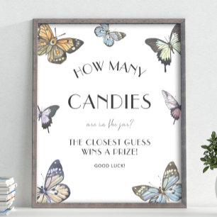 Poster Jeu de devinette de bonbons papillon