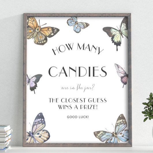 Poster Jeu de devinette de bonbons papillon