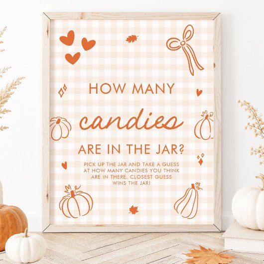 Poster Jeu de devinette de bonbons « Une petite citrouill