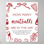 Poster Jeu de devinette de boulettes de viande dessinées (Devant)