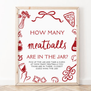 Poster Jeu de devinette de boulettes de viande dessinées