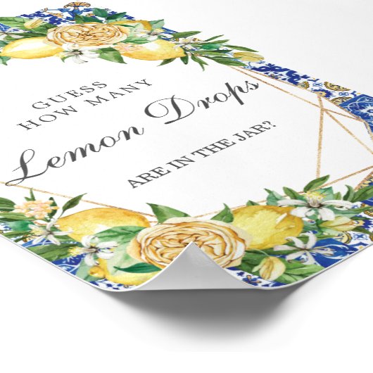 Poster Jeu de devinette de Citron Chic Floral Guess Drops (Coin)
