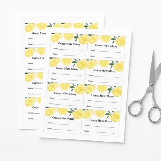 Poster Jeu de devinette de citrons - Tickets de devinette