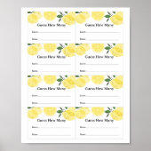 Poster Jeu de devinette de citrons - Tickets de devinette (Devant)