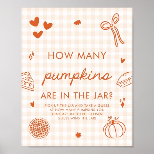 Poster Jeu de devinette de citrouilles Cutie Pie Orange d (Devant)