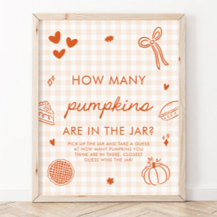 Poster Jeu de devinette de citrouilles Cutie Pie Orange d