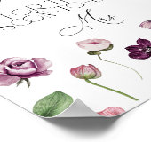 Poster Jeu de devinette de combien de baisers Floral Gues (Coin)