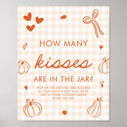 Poster Jeu de devinette de combien de bisous pour un peti (Devant)