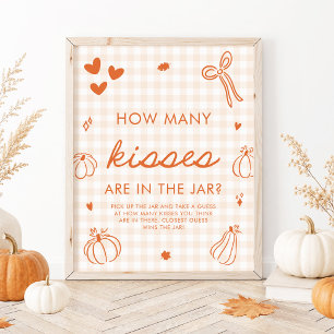 Poster Jeu de devinette de combien de bisous pour un peti