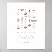 Poster Jeu de devinette de coquillages pour Baby Shower s (Devant)