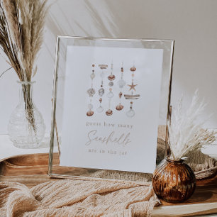 Poster Jeu de devinette de coquillages pour Baby Shower s