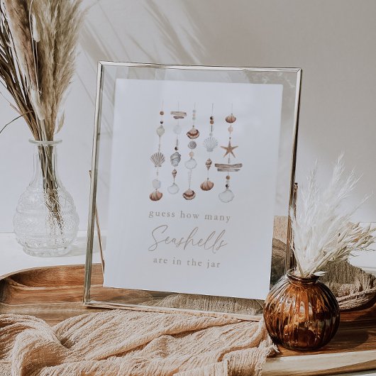 Poster Jeu de devinette de coquillages pour Baby Shower s