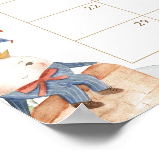 Poster Jeu de devinette de date d'arrivée de bébé sur une (Coin)