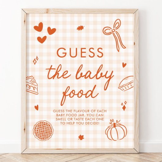 Poster Jeu de devinette de nourriture pour bébé Cutie Pie