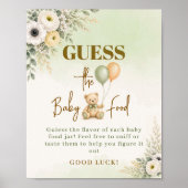 Poster Jeu de devinette de nourriture pour bébé Ourson mi (Devant)