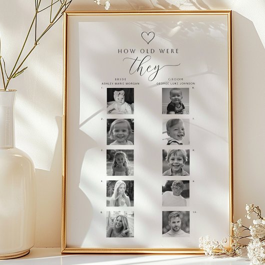 Poster Jeu de devinette de photo de douche Quel âge avaie