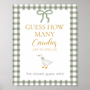 Poster Jeu de devinette de Silly Goose Green Gingham