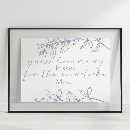 Poster Jeu de devinette du nombre de baisers aux fleurs d