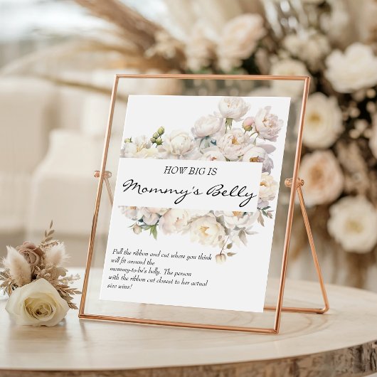 Poster Jeu de devinette du ventre Ivory Peony Neutral