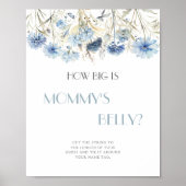 Poster Jeu de devinette du ventre pour Baby Shower botani (Devant)
