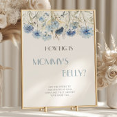Poster Jeu de devinette du ventre pour Baby Shower botani