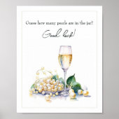 Poster Jeu de devinette Mariage avec Perles & Prosecco (Devant)